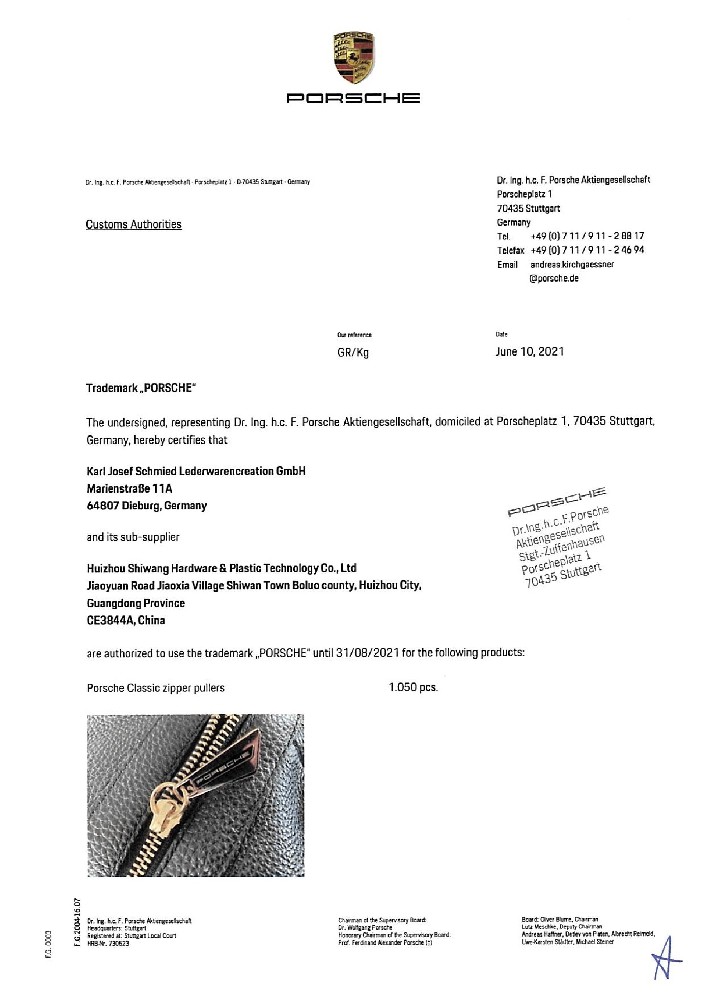 Porsche power of attorney